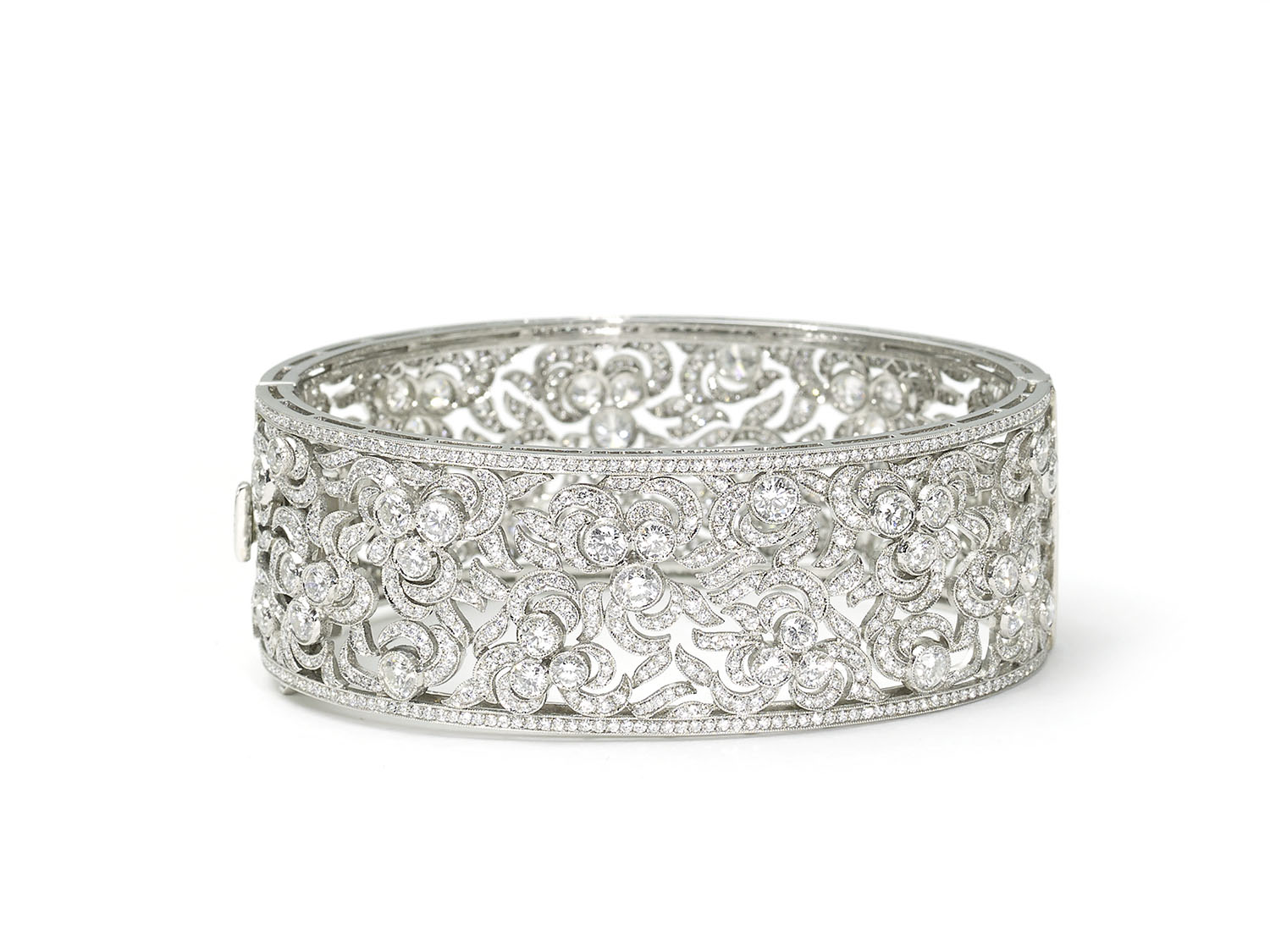 Diamond 11.23ct Platinum Bangle Bracelet | Jewellery Discovery